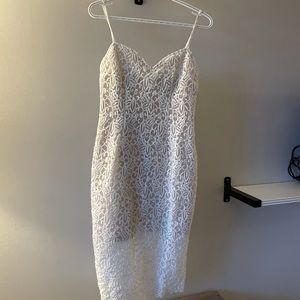 White lace Boohoo dress